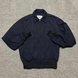 DSCP Wings Collection Jacket Mens 40R Blue Bomber Twill Full Zip Lined Short